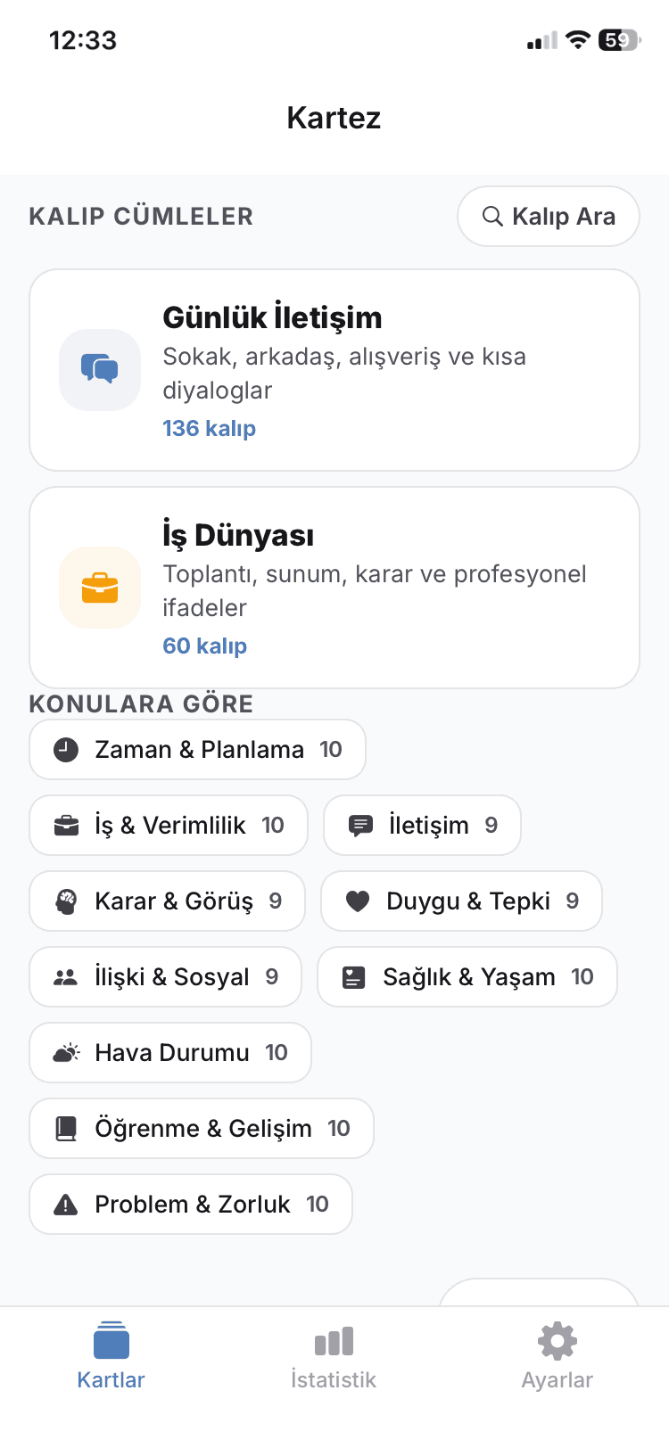 Kartez Kalıp Cümle Grupları